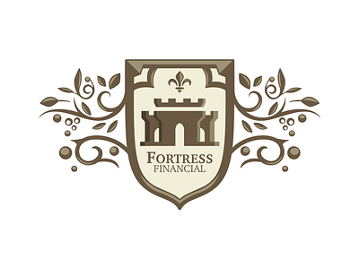 Fortress Financial design financial icon illustration logo shield shield logo