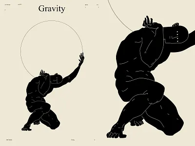 Gravity abstract atlas composition figure figure illustration figuredrawing holding illustration laconic lines minimal poster poster art world