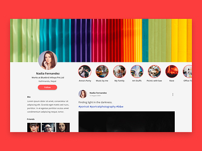 User Profile UI colorful daily ui 6 daily ui challenge figma social media social media design social media ui ui user profile user profile ui