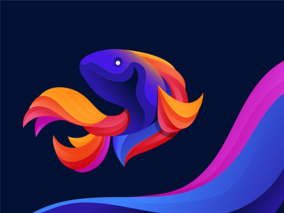 Abstract Fish illustration abstract animals art branding colorful dreamy fish gradient icon illustration logo mascot mascotlogo rainbow underwater vector