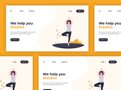 Yoga web design adobe adobe xd adobexd design illustration illustrator ui web design web designer webdesign website website concept website design yoga