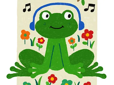 Summer Frog character design childrens art drawing frogs illustration nature