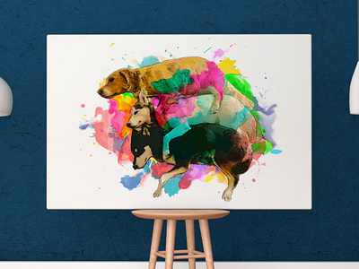 dogs watercolor artwork background brush design dog dog art drawing fun illustration illustrator pet pets tshirt design vector watercolor art watercolor illustration