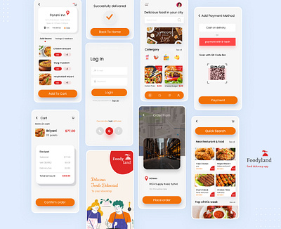 Foodyland 2020 trendy design food app food delivery food delivery app food ui illustration ios minimal mobile app design mobile ui order restaurant app ui ux uidesign