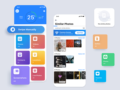 CleanX Mobile Cloud Storage App app design mobile ui ux