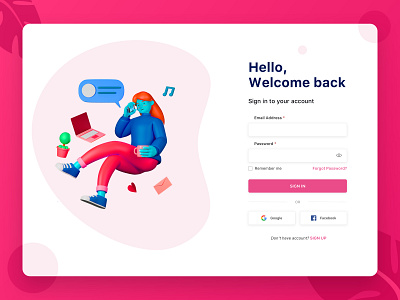 Login UI Screen animation branding design graphic design hyderabad illustration india login design login page login screen logo logotype vector