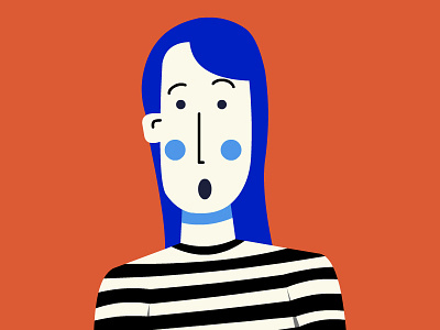 Mime girl surprised 2d girl human illustraion mime stripes surprised