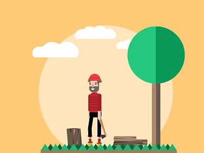 Lumberjack branding design dribbble flatdesign forest illustration lumberjack uidesign vector