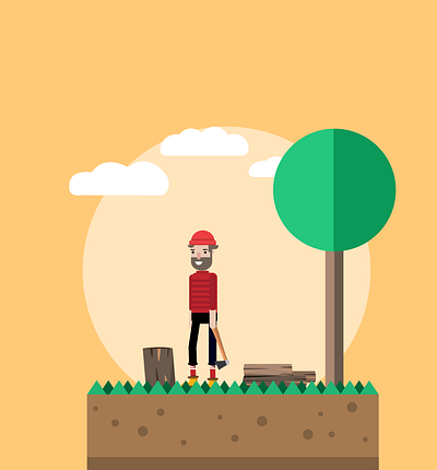 Lumberjack branding design dribbble flatdesign forest illustration lumberjack uidesign vector