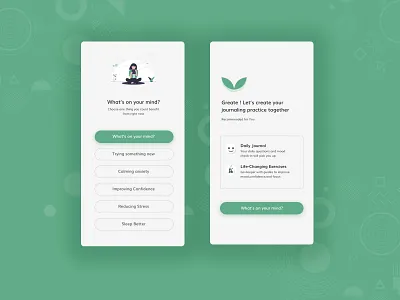 Daily Self-Care Journaling app branding design dribbble figma mobile mobileapp ui ux