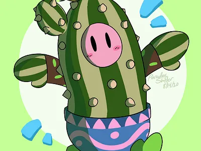 Fall Guys - Cactus Costume cactus illustration cactuses cute cute illustration fall guys game game art