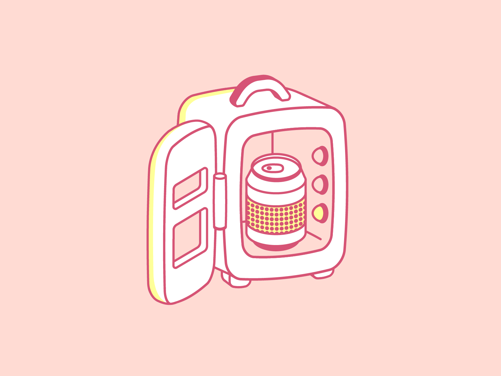 cute mini fridge animation fridge gif illustration kitchen lights pink practice soda