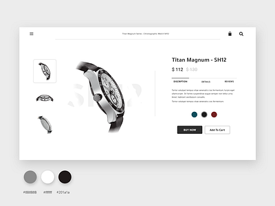 Product page for Titan app colors design minimal ui ux web website