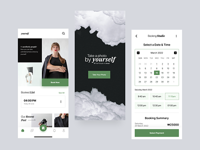 yourself • Studio Booking Apps app black booked booking booking apps bw design minimal mobile mobile app mobile app design mobile design photo studio studio apps ui ux