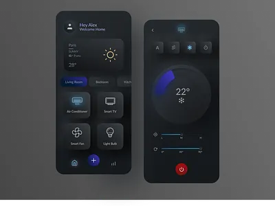 Smart Home App app app design app ui app ui ux appui controller mobile ui neumorphic smart app smart home smart home app smarthome temperature ui ui design uidesign uiux uiuxdesign ux uxui