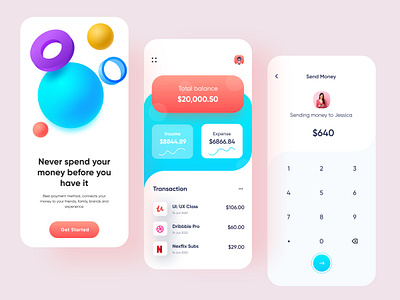 Banking App Design | Mobile Bank 2020 trend app design banking banking app clean colorful finance finance app financemobile financial ios app design mobile mobile banking online banking rakib ui ux visual design wallet wallet app