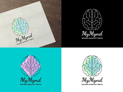 MyMynd-Logo art blue brain branding company branding design flat humanity logo logodesign mentalhealth mind mindfulness vector