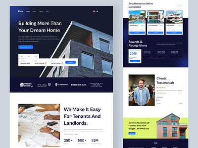 Pixie - Real Estate Agency Landing Page agency clean design home landing page property real estate ui ui design web design website