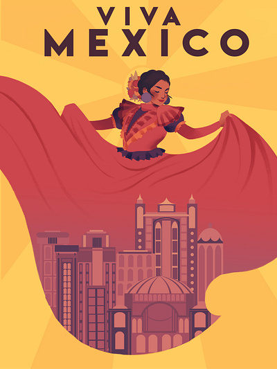 VIVA MEXICO - Bailar bailar city ciudad dance design diversity flat flowers folklorico illustration mexico women