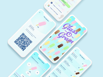 Glass-O-Gram mockup app design branding concept hero hero image ice cream logo logo design logotype mockup design splash screen ui ui ux ui design ux ux design