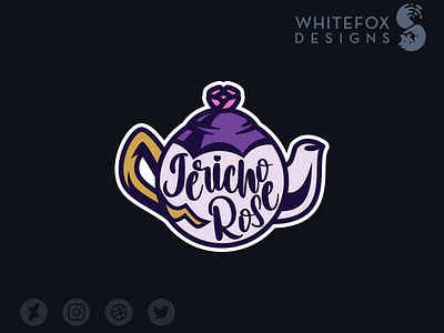 Jericho Rose branding design logo rose teapot vector