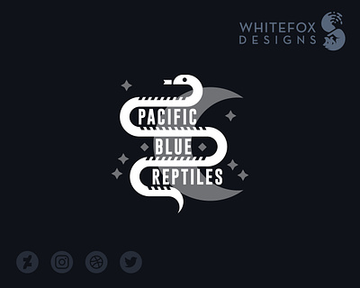 Pacific Blue Reptiles branding design logo moon night snake stars vector