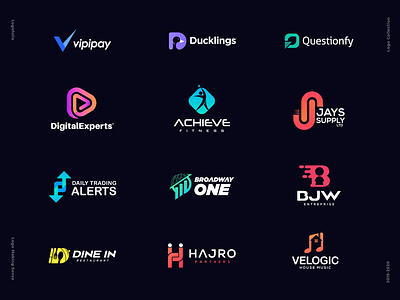 Logo Collection 2019-2020 app logo design brand designer brand identity brand identity design branding branding agency branding and identity branding studio dine duck logo fitness logo kick logo design logomark logotype music payment trading transportation design typography