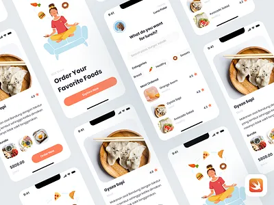 FoodApp - SwiftUI Project culinary eat food food order illustration ios mobile app on demand swift ui