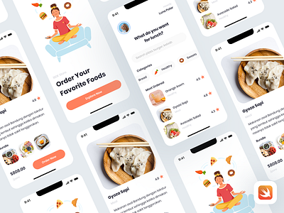 FoodApp - SwiftUI Project culinary eat food food order illustration ios mobile app on demand swift ui
