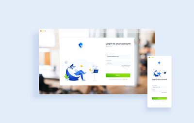 Responsive login screen clean design illustration interface login minimal platform responsive responsive design ui ux web