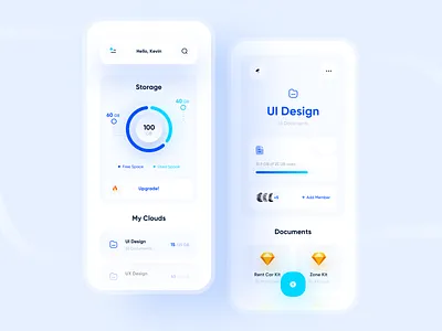 My Cloud - Management Cloud Storage App ☁️ 3d app app design app ui blue clean clean ui cloud design file file manager management minimal minimalism mobile sketch storage trend ui uidesign