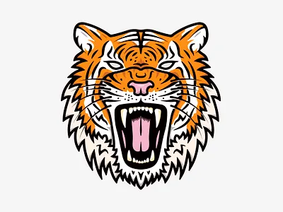 Tiger Head adobe illustrator adobeillustator aggressive animal apparel design bengal branding illo illustration illustration art illustration design illustrations illustrator illustrators merch merch design tiger tiger face vanguarddesignco