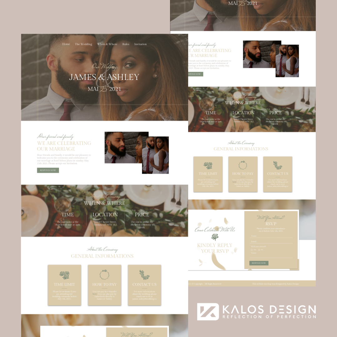 Wedding Invitation Card site Design by Kalos Design on Dribbble