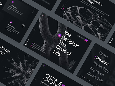 Galapagos.ai — Web Design UI/UX Overview Desktop 3d animation biology biotech cancer cell cure dark disease dna gene health interaction medical pharma science technology ui ux web design