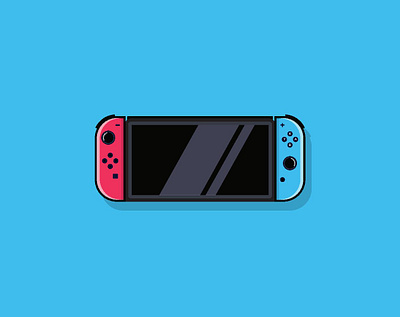 Nintendo Switch Console color consol design digital drawing illustraion illustration illustrator nintendo nintendoswitch sketch ui vector