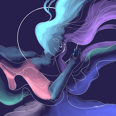 Celestine character concept illustration illustration art illustration digital space