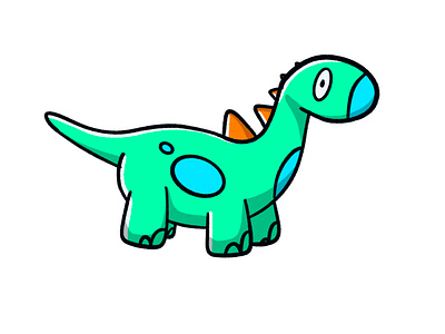 Dinosaur character colour dead dino dinosaur dribbble extinct flat green history icon illustration old playful shot sketch stroke vector