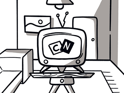 Good old days cartoon network cartoons channel digital dribbble flat home icon illustration lounge network point of view shot show sofa stroke tv show vector