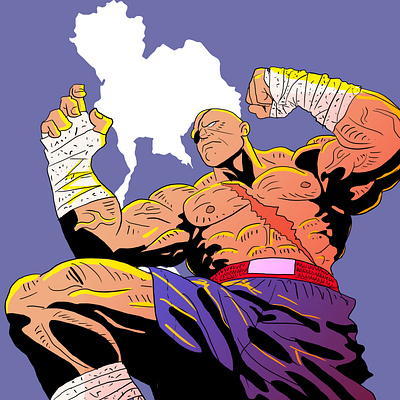 Sagat animation design flat illustration martial arts mauythai muslim pakistan sagat street fighter streetfighter vector video game videogame