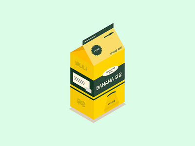 Banana Milk banana bottle carton dairy design drink icon illustration isometric isometry milk milk carton vector