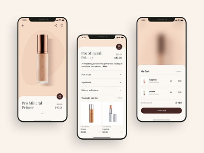 Beauty product UI design adobe xd app design app designer beauty figma makeup makeup app mobile mobile app mobile app ui design shopping app sketchapp ui ui design ui kit ui ux design 应用 应用界面 设计