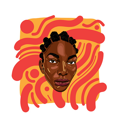 Michaela Coel Portrait design illustration vector