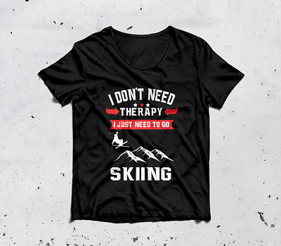 I don't need therapy apparel design funny illustation logotype mountain ski snow t shirt design therapy trendy type typography vector wife