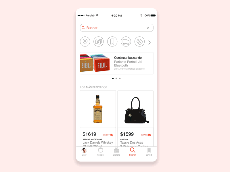 Coddle Aerolab - Filters aerolab app coddle design filter filters filtros gift gifts mobile mobile design mobile ui regalo ui ux