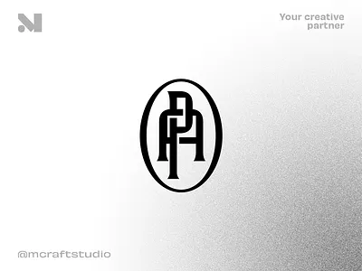 A+P monogram decorative mark serif