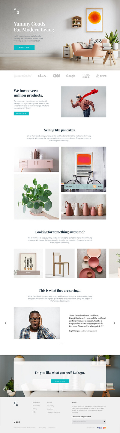 Yum Goods Design design e commerce landing page web design website