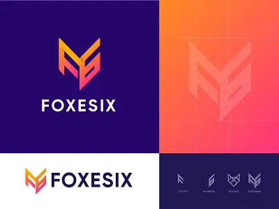 Foxesix Logo Design appicon applogo branding brave browsing creative devices f letter logo firefox gradient logo internet internet browser internet explorer letter logo logodesign modern logo number 6 opera surfing technology