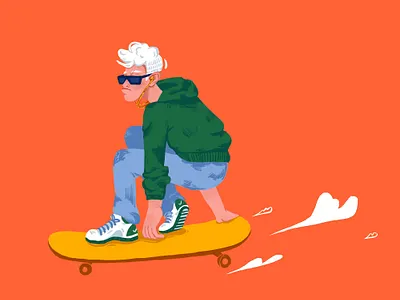 Skater character design drawing illustration portrait simple skate skateboard skater sketch web