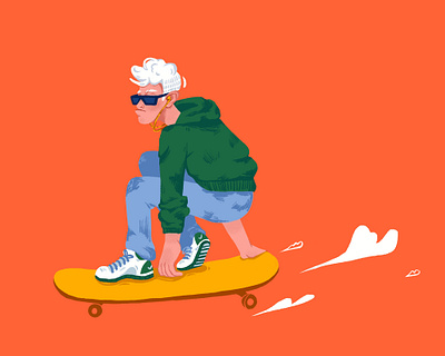 Skater character design drawing illustration portrait simple skate skateboard skater sketch web