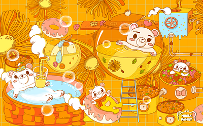 场景插画熊 design illustration